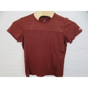 Kuhl Shirt Mens Md Red Short Sleeve Krew Performance Hiking Outdoors Athletic